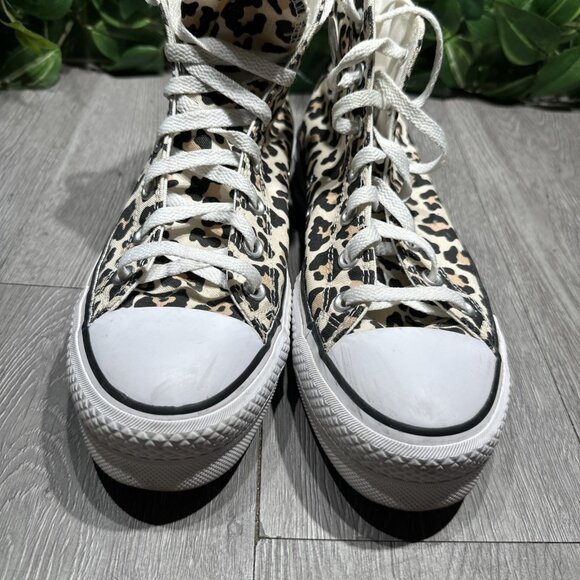Converse Lift Hi Top Platform Cheetah Leopard Print Women's Size 9 - Picture 3 of 10